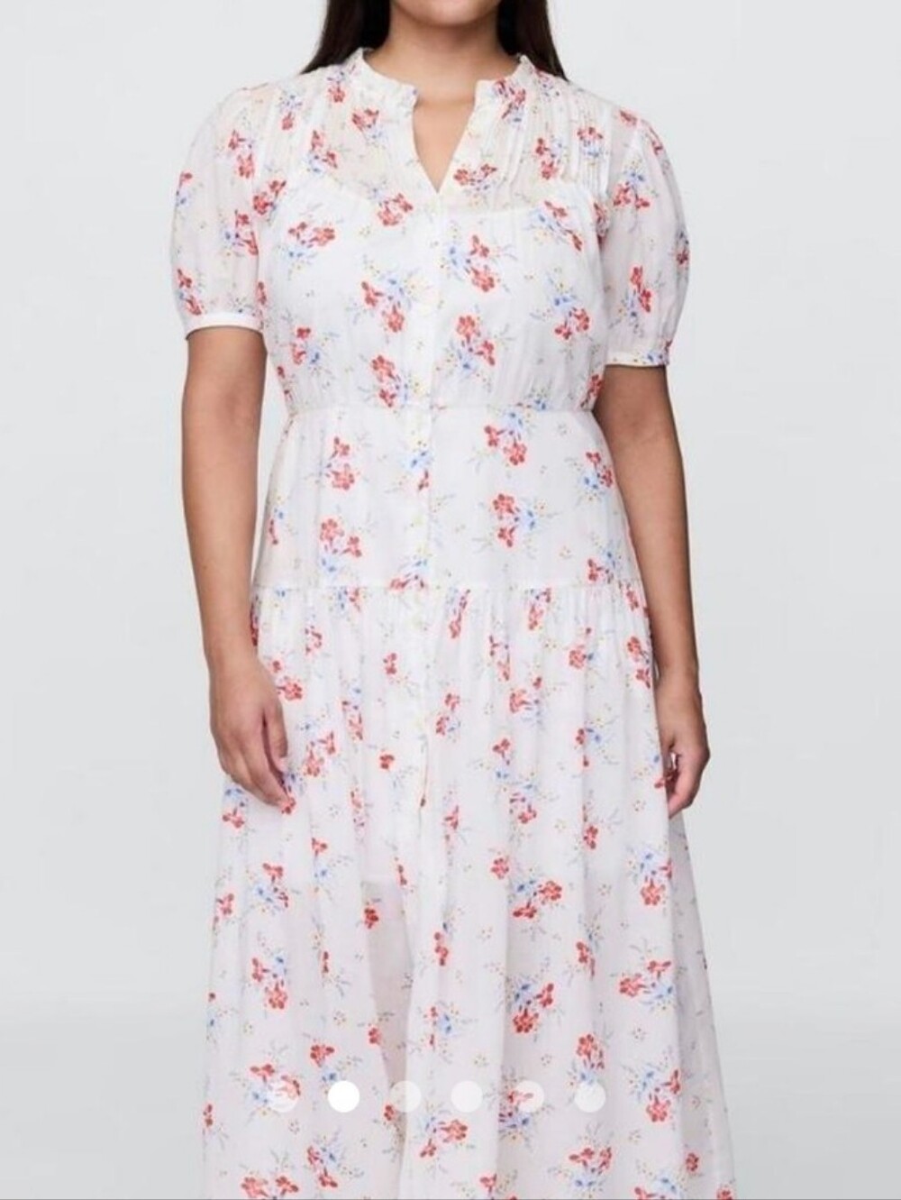 GAP X DOEN Floral MULTI  Midi Dress Short Sleeves WOMEN SIZE M NWOT - Picture 2 of 14